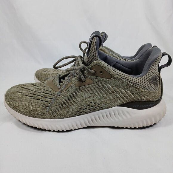 Adidas Alphabounce Beyond Men 8 Olive Cushioned Knit Running Sneaker - Picture 3 of 13